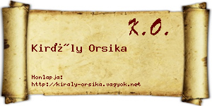 Király Orsika névjegykártya