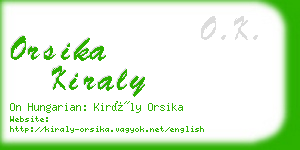 orsika kiraly business card